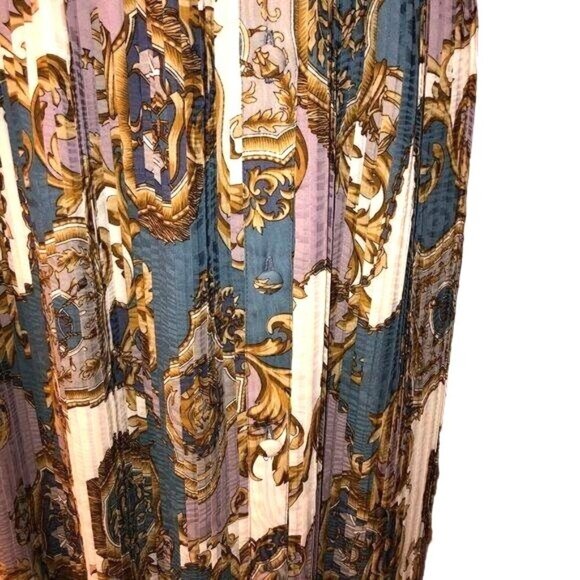 Diane Freis Original Georgette Dress Womens Braid Work Pleated Scarf Vintage - Picture 12 of 16